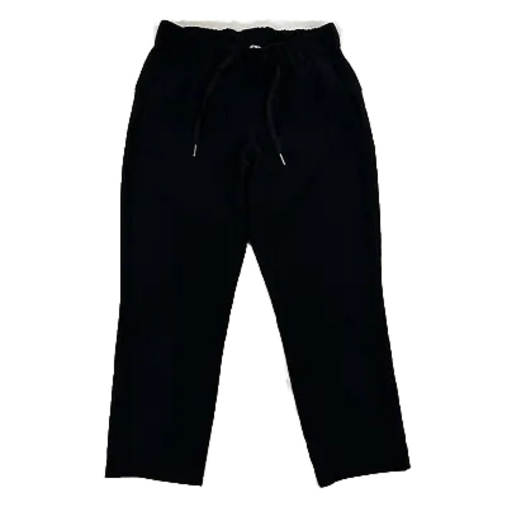 Lululemon On the Fly Crop Woven 23" Black Pants Drawstring Sz 4 W6AVMS